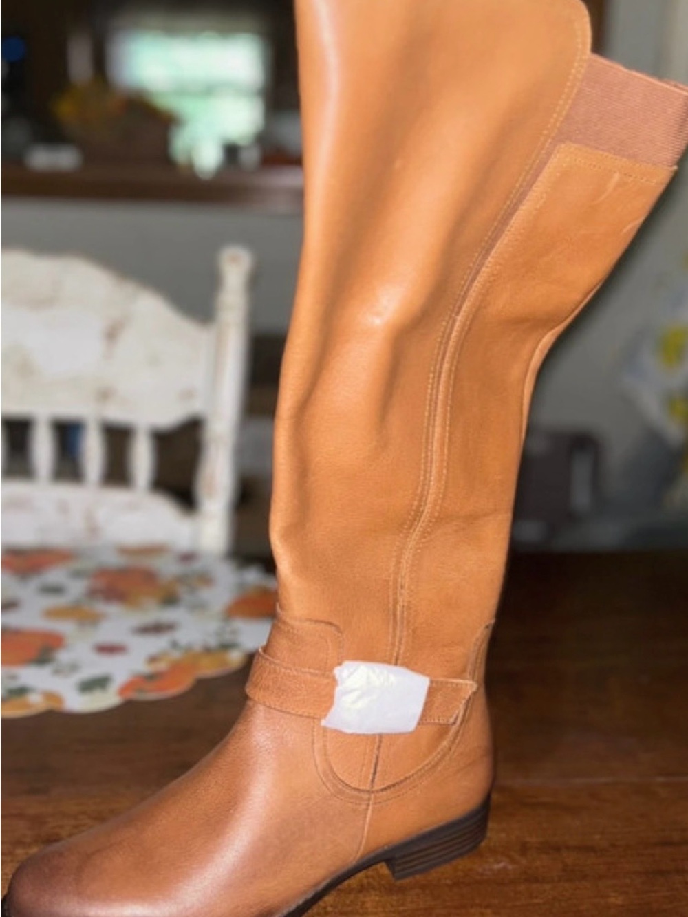 Women's Tall Tan Leather Riding Boots